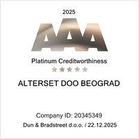 Dun & Bradstreet Platinum AAA 2025 creditworthiness certificate badge
